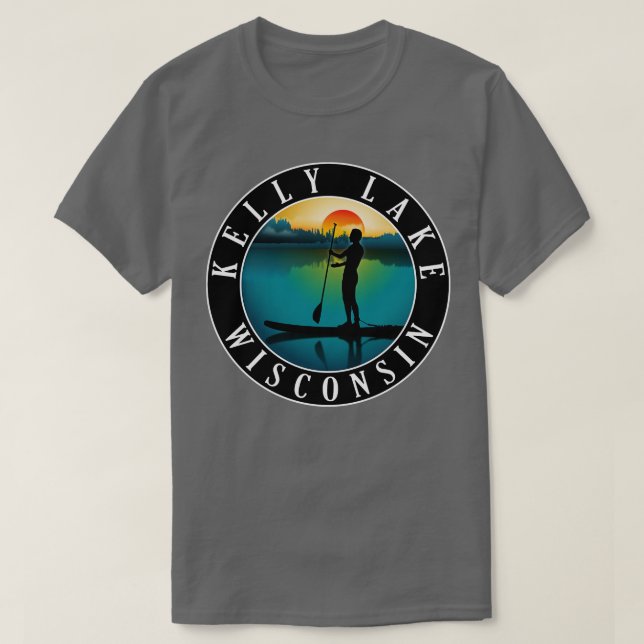 Kelly Lake Wisconsin Paddleboarding T-Shirt (Design vorne)