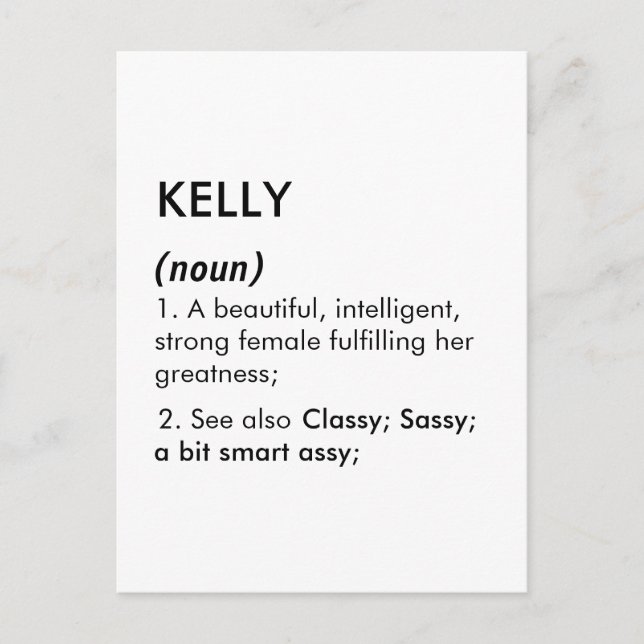 Kelly name, Editable name, Custom name Postkarte (Vorderseite)