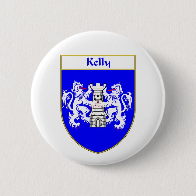 Kelly-Wappen/Familienwappen Button (Vorderseite)