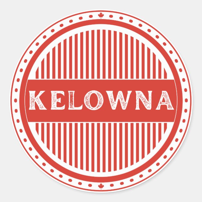 Kelowna City Pride Emblem – Kanadische Identität Runder Aufkleber (Vorderseite)