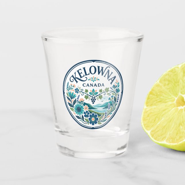 Kelowna Kanada Schnapsglas (Vorderseite)