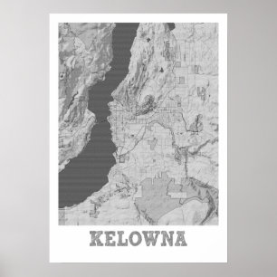 Kelowna - Stadtplan für Kanada Pencil Poster