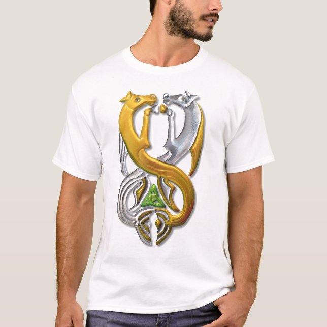 Kelpie Gold und Silber T-Shirt (Vorderseite)