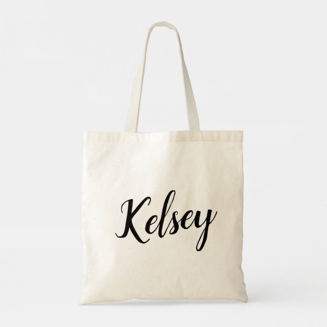 Kelsey Script Design Anpassbare Tote Bag Tragetasche (Rückseite)