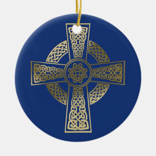 Keltenkreuz Keramik Ornament (Vorne)