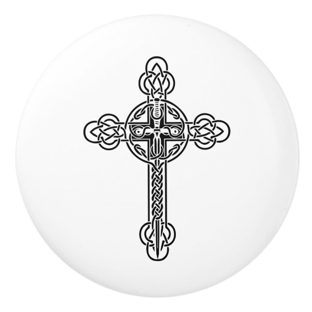 Keltenkreuz Keramikknauf (Vorderseite)