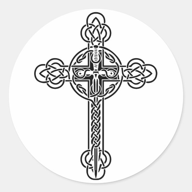 Keltenkreuz Runder Aufkleber (Vorderseite)