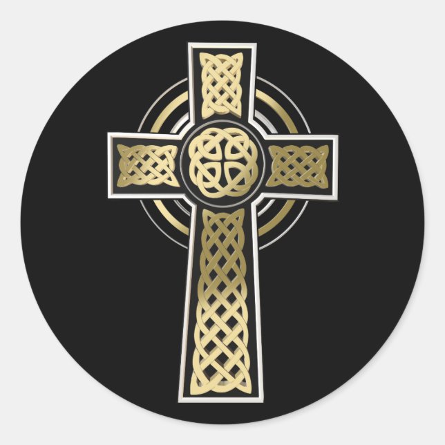 Keltenkreuz Runder Aufkleber (Vorderseite)