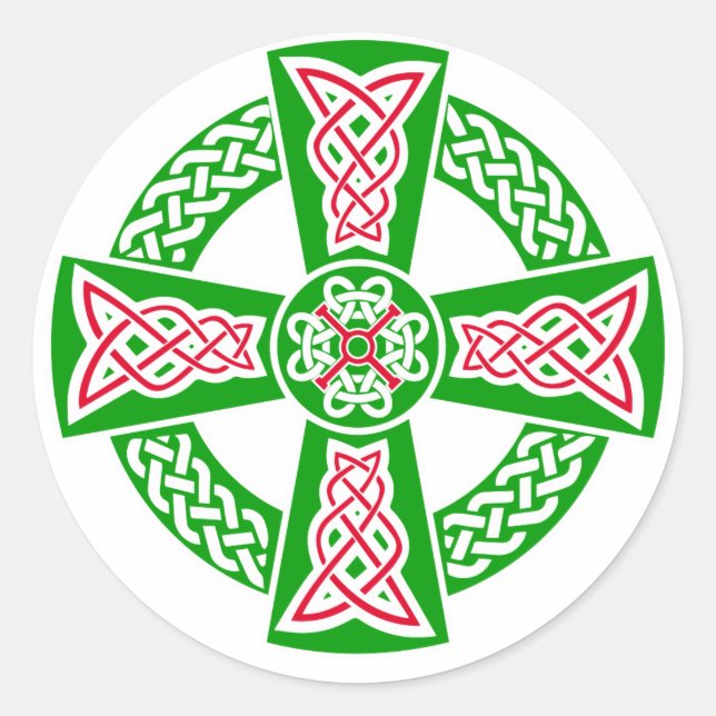 Keltenkreuz Runder Aufkleber (Vorderseite)