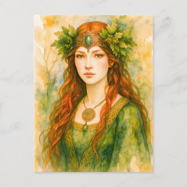 Keltentrommel mit Eichenblätterkrone Feiertagspostkarte (Vorderseite)