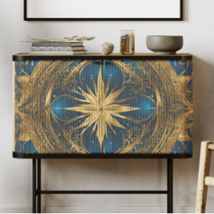 Keltisch Blau und Gold Stern Dekupierschnitt Seidenpapier