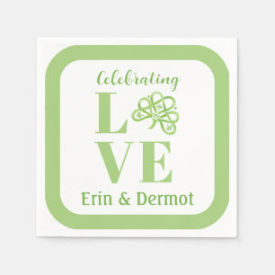 Keltisch grüne Wasserfarbe Shamrock NAME Braut- Serviette