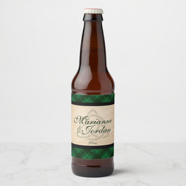 keltisch Kariert Bierflaschenetikett (Vorderseite)