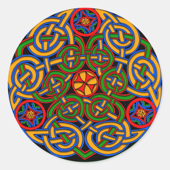 Keltische Beleuchtung - Dreieckskreis Runder Aufkleber (Vorderseite)
