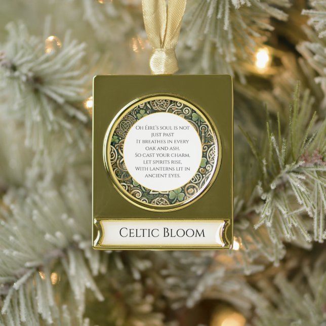 Keltische Blüte Banner-Ornament Gold (Baum)