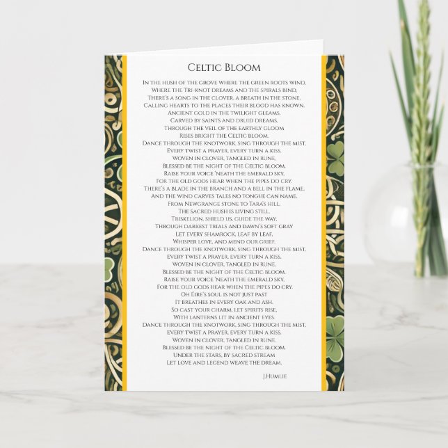 Keltische Blüte Karte (Vorderseite)
