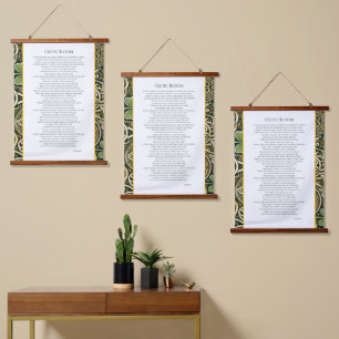 Keltische Blüte Wandteppich Mit Holzrahmen