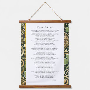 Keltische Blütenpoesie Wandteppich Mit Holzrahmen