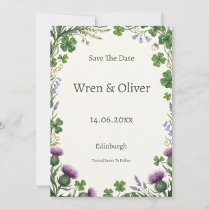 Keltische Botanische Save-the-Date-Karte Schotti Save The Date