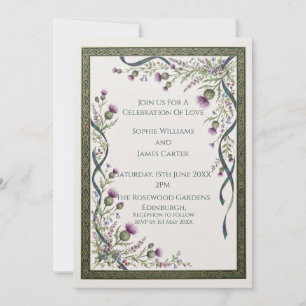 Keltische Distel-Hochzeitseinladung Einladung
