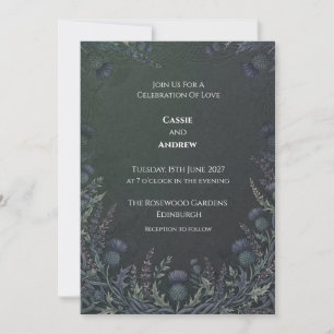 Keltische Distel-Hochzeitseinladung Einladung