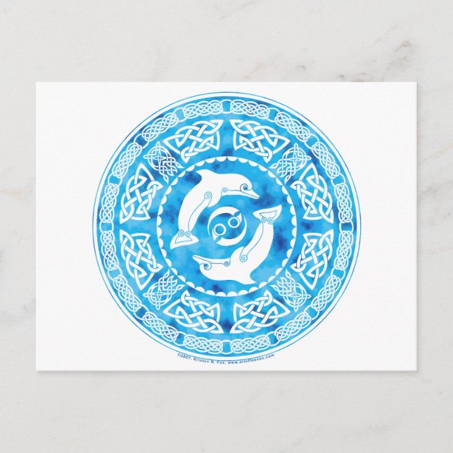 Keltische Dolphin Postkarte (Vorderseite)