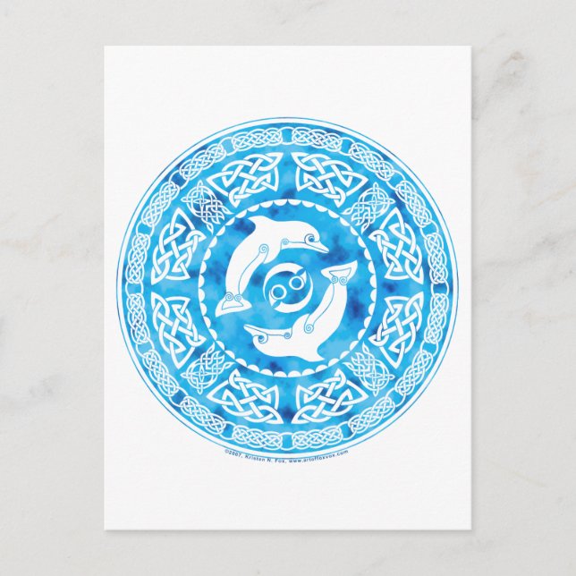Keltische Dolphin Postkarte (Vorderseite)