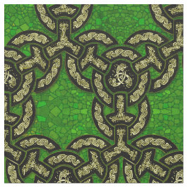 Keltische Drachenkette in Dunkelgrün Stoff