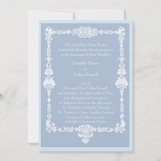 Keltische Feld-Hochzeits-Einladung - Art 2 Einladung (Vorderseite)