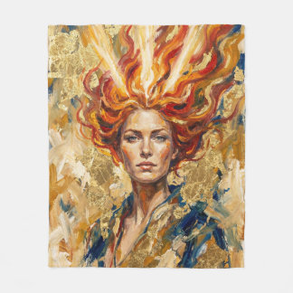 Keltische Feuer Göttin Brigid Gold Blatt Fantasy K Fleecedecke
