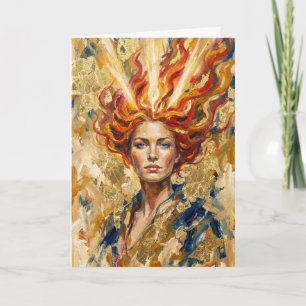 Keltische Feuer Göttin Brigid Gold Blatt Fantasy K Karte