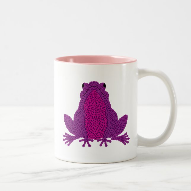 Keltische Frosch-Tasse - lila Zweifarbige Tasse (Rechts)