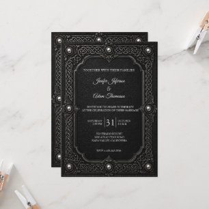 Keltische Gothic Halloween-Hochzeit Einladung