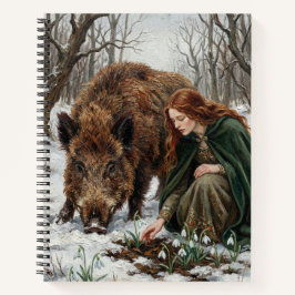 Keltische Göttin & Wildschwein Notizbuch