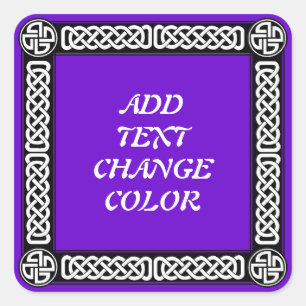 Keltische Grenze einer beliebigen Farbe Quadratischer Aufkleber