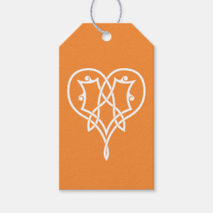 Keltische Herz-Weave in Orange Geschenk-Anhänger Geschenkanhänger