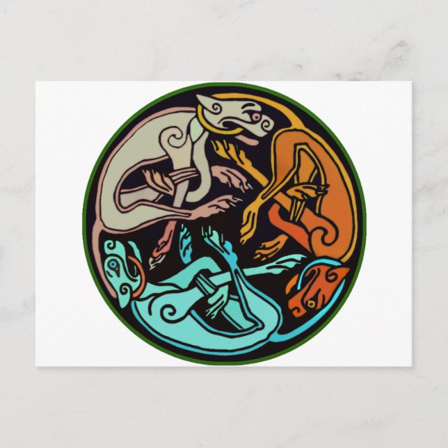 Keltische Hunde Postkarte (Vorderseite)