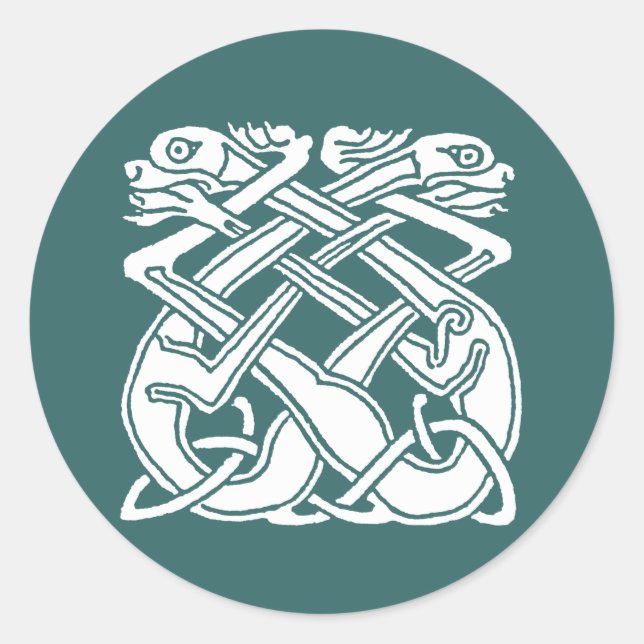 Keltische Hunde Runder Aufkleber (Vorderseite)