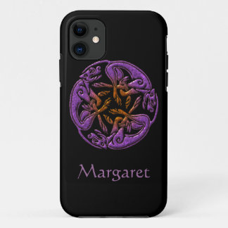 Keltische Hunde Traditioneller Ornament in lila, o iPhone 11 Hülle