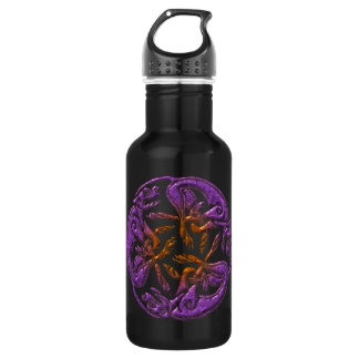 Keltische Hunde Traditioneller Ornament in lila, o Edelstahlflasche