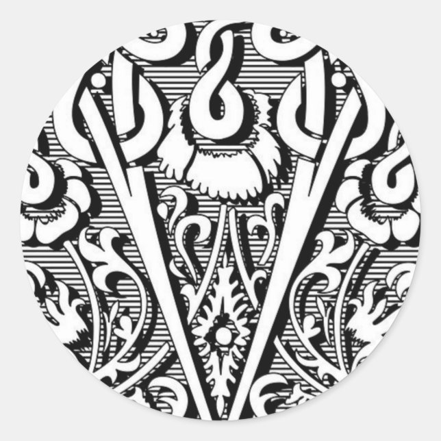 keltische Kalligraphie - Renaissance - Monogramm V Runder Aufkleber (Vorderseite)
