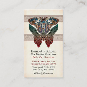 Keltische Katzen-Entwurfs-Visitenkarten Visitenkarte
