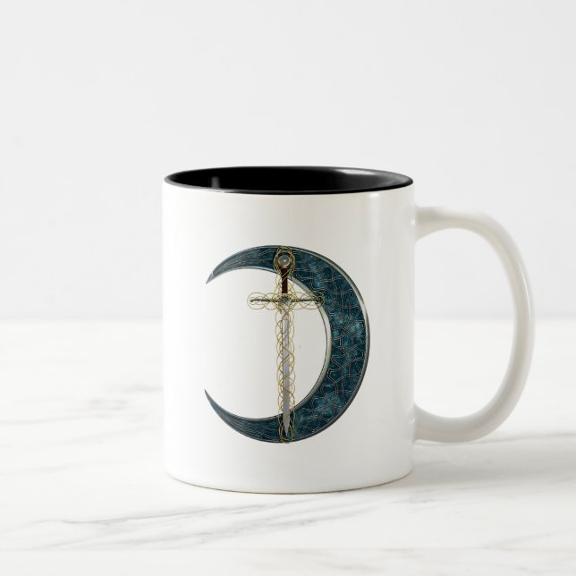 Keltische Klinge und Mond Zweifarbige Tasse (Rechts)