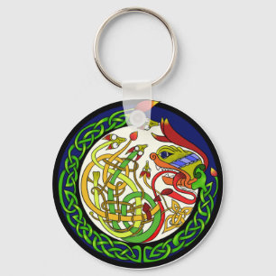 Keltische Knoten-Drache-Mandala Schlüsselanhänger