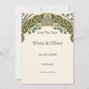 Keltische Knoten Save-the-Date-Karte Schottisch Save The Date