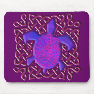 Keltische Knoten-Schildkröte (lila) Mousepad