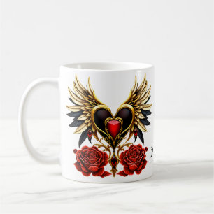 Keltische Knoten und ein Herz in gotischer Eleganz Kaffeetasse