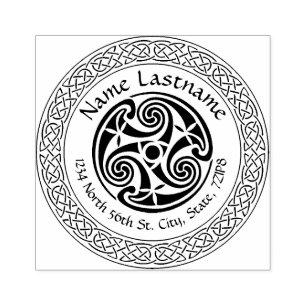 Keltische Knoten und Spiral personalisierte Gummi Gummistempel