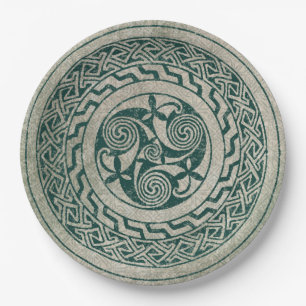 Keltische Knüpfarbeit-irisches Medaillon-Muster i Pappteller