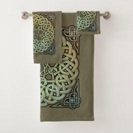 Keltische Knüpfarbeit Mandala Badhandtuch Set